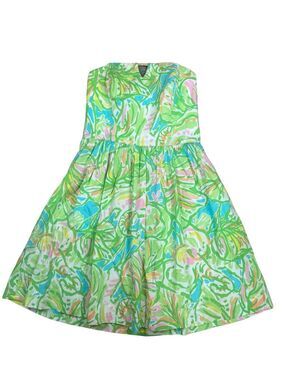 Lilly Pulitzer Strapless Richelle Mini Dress Elephant Ear Corset Top Tie Back 00